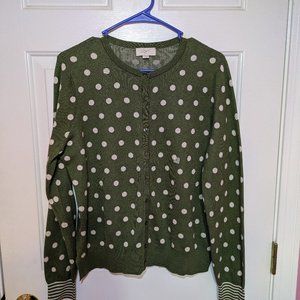 LOFT Outlet Olive Green Women's Button-Down Sweater - Large - New/Never Worn